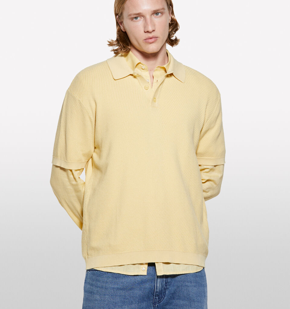 Polo amarelo de malha - polos para homem - Amarelo | Sisley image number 4
